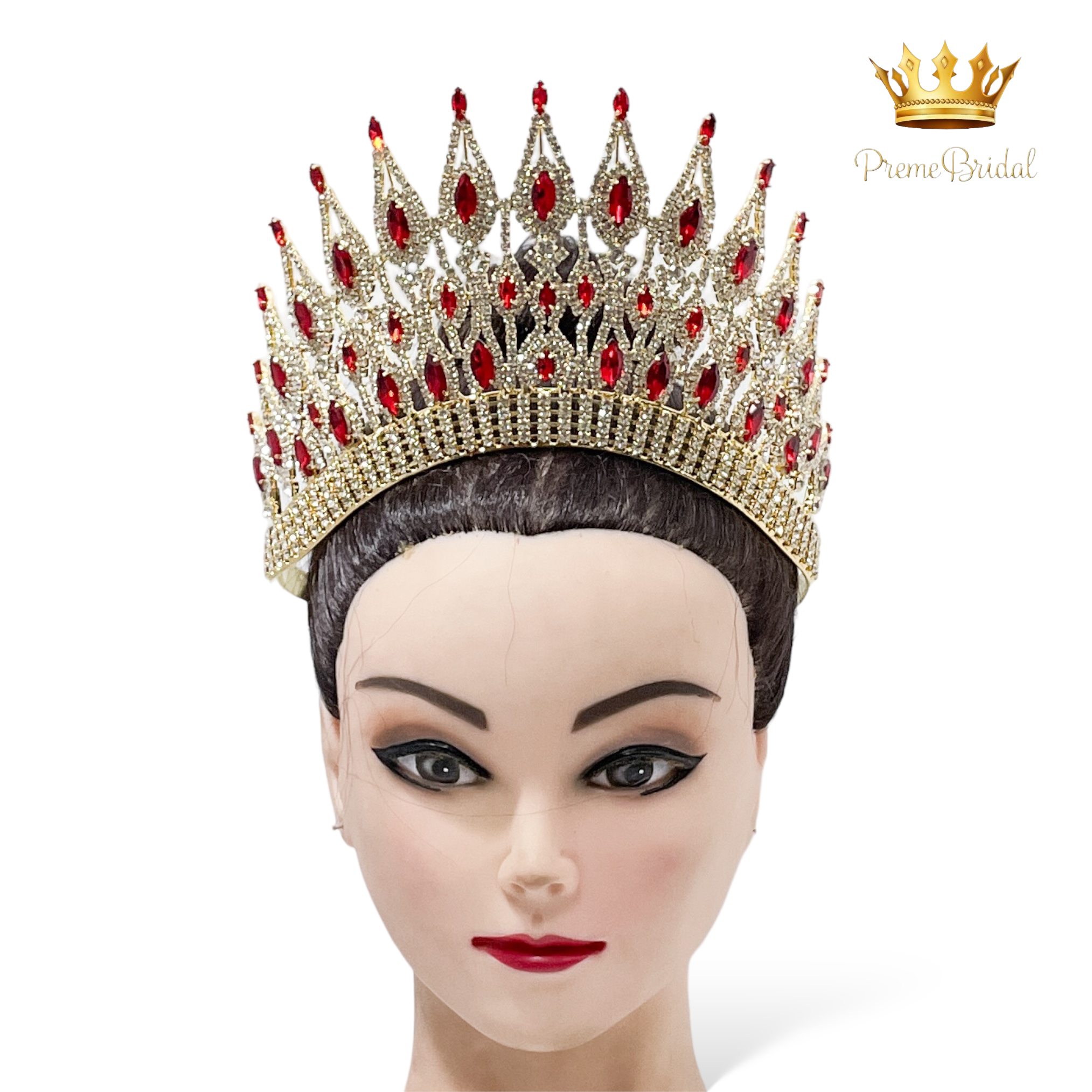 (พร้อมส่งจากไทย) มงกุฏ 119 สีแดง งานสวย งานนางงาม รุ่นฐานกลม ปรับขนาดได้ ส่งด่วน ส่งจากไทย