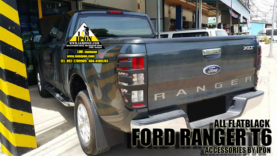 TRAIL LAMP COVER FORD RANGER T6- MC 2012-2015 FLATBLACK ครอบไฟท้ายดำด้านฟอร์ดเรนเจอร์ T6-MC 2012-2015