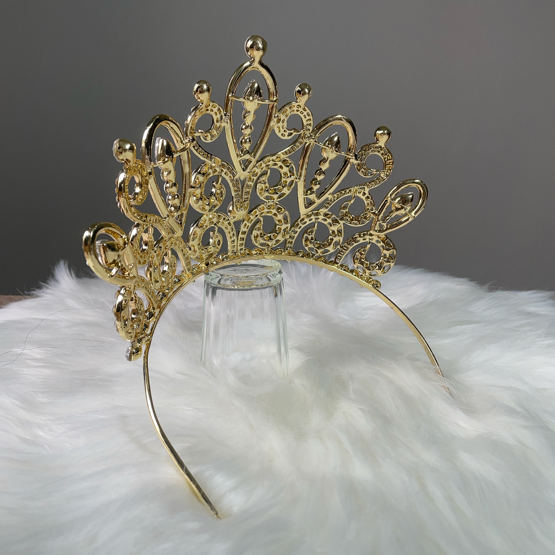 (พร้อมส่ง) เทียร่า 392 สีทอง มงกุฎนางงาม มงกุฎเจ้าสาว มงกุฎเพชร งานพรีเมี่ยม สินค้าพร้อมส่งจากไทย