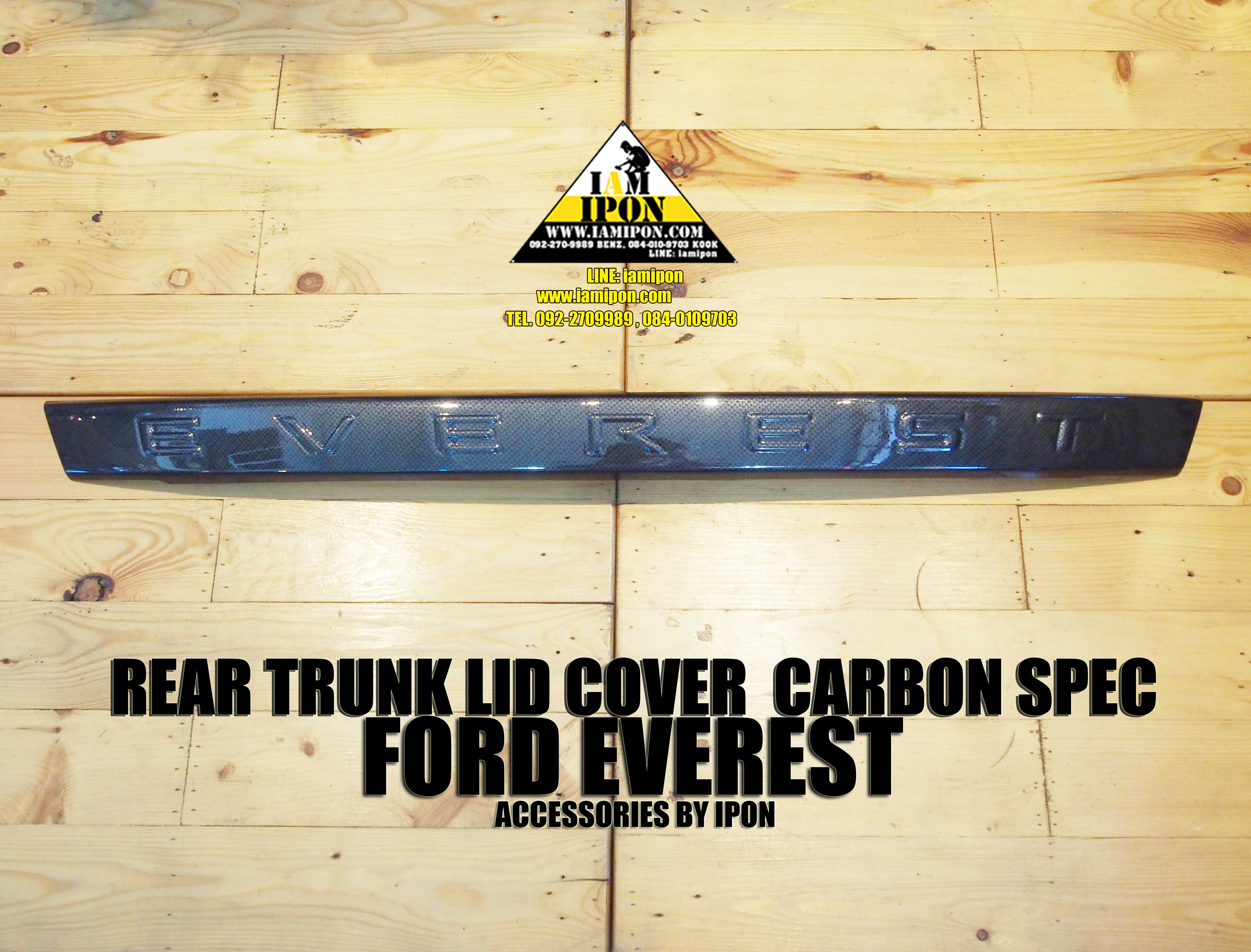 REAR TRUNK LID COVER FORD EVEREST CARBON SPEC คาดคิ้วฝาท้ายสีคาร์บอนฟอร์ดเอเวอเรสต์