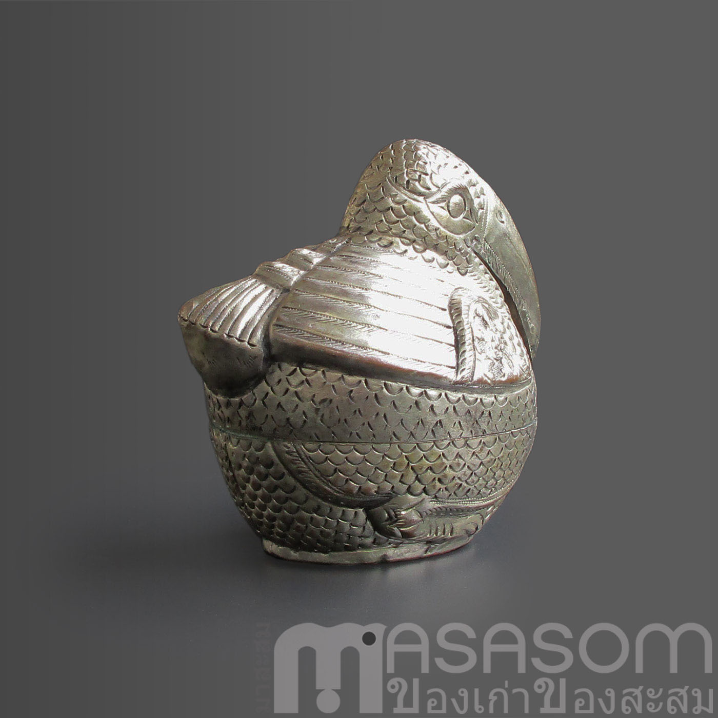 ตลับนกเงือกทองแดงกะไหล่เงิน