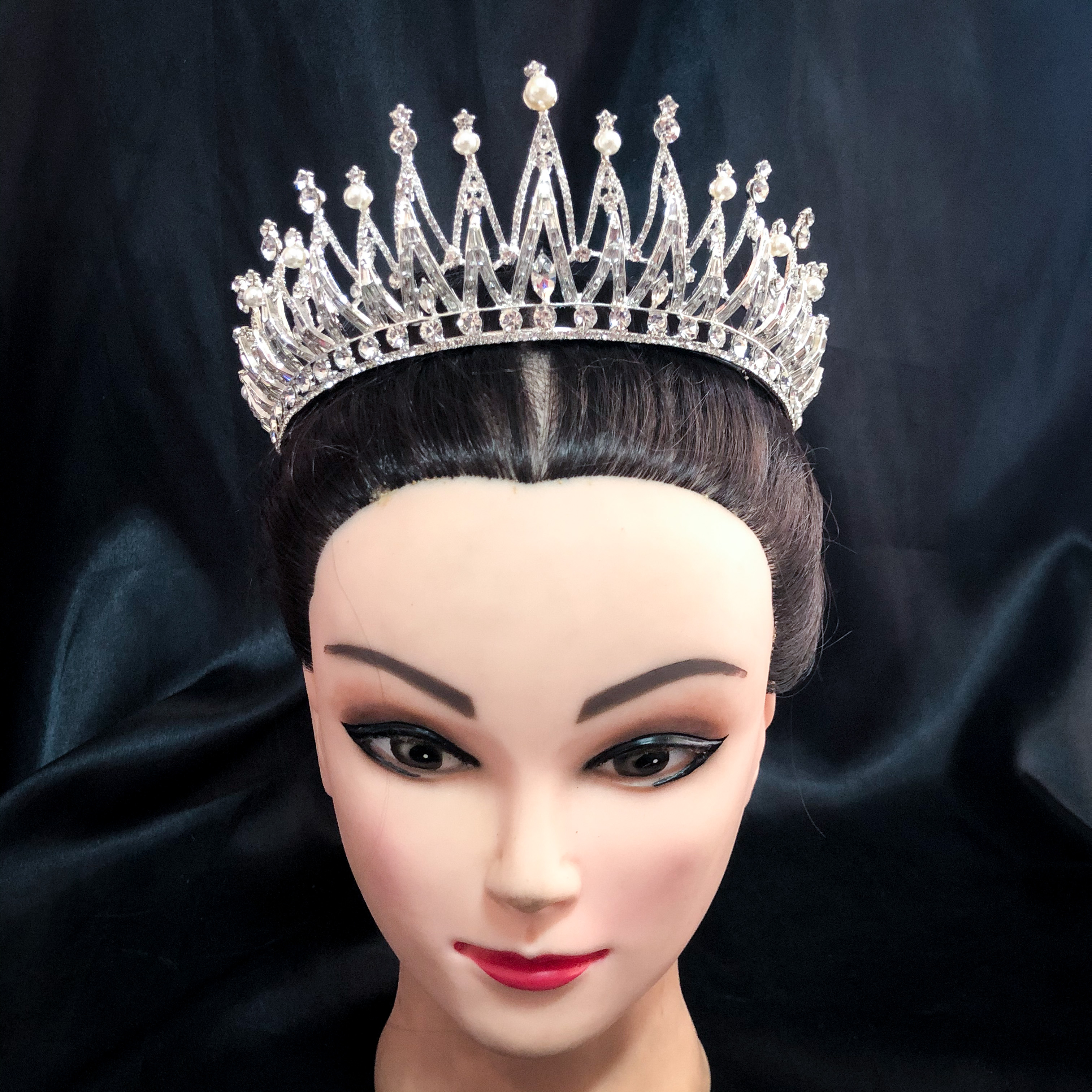 (พร้อมส่ง) เทียร่า 297 สีเงิน มงกุฎนางงาม มงกุฎเจ้าหญิง งานสวย ปราณีต QCเพชรทุกเม็ด สินค้าพร้อมส่งจากไทย