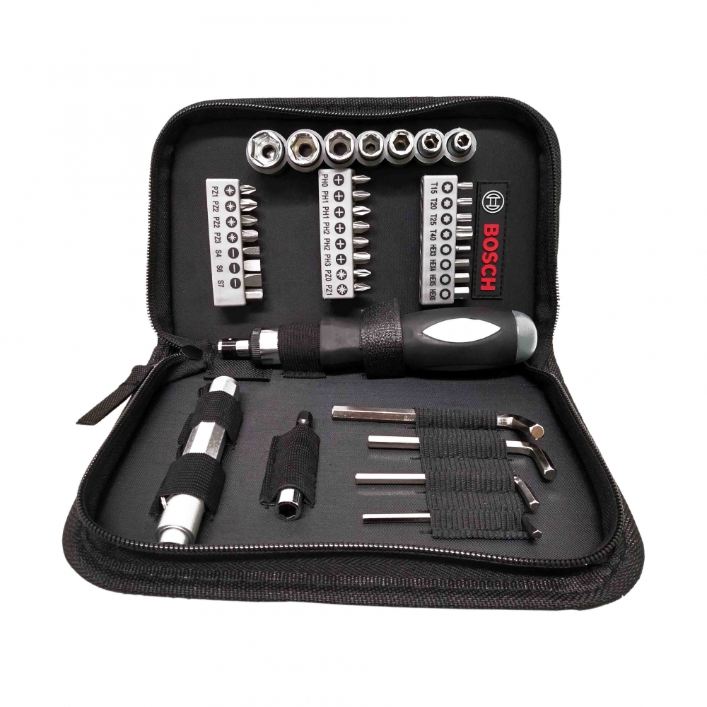 ชุดกระเป๋าเครื่องมือ38ตัวชุด BOSCH #2607017511