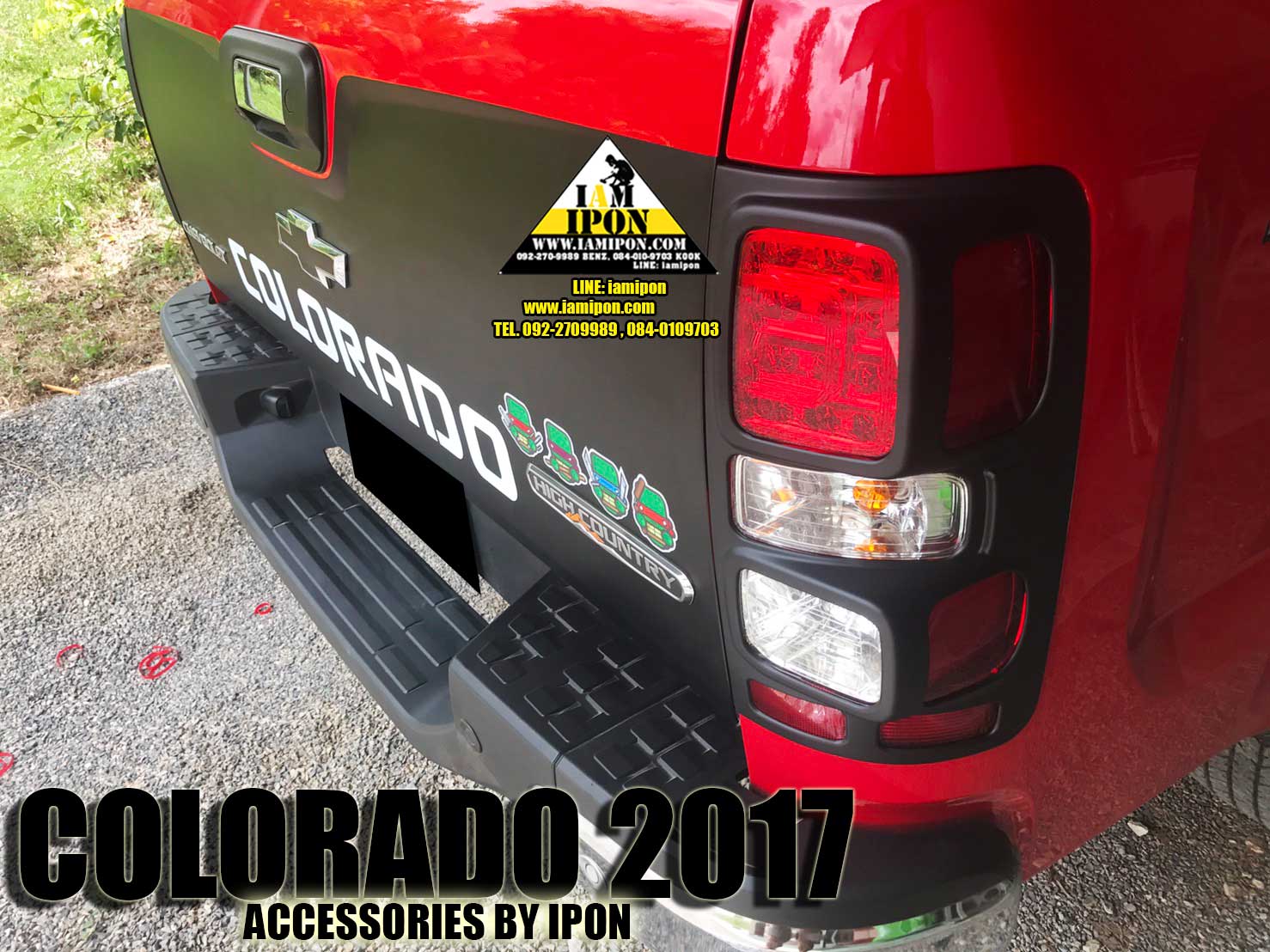TRAIL LAMP COVER CHEVROLET ALL NEW COLORADO 2012-2017 FLATBLACK ครอบไฟท้ายดำด้านเชฟโรเลตออนิวโคโลราโด 2012 -2017