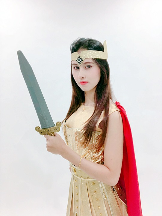 ชุดนักรบโรมันหญิงสีทอง / ชุดเทพเจ้า / ชุดเทพแห่งการต่อสู้