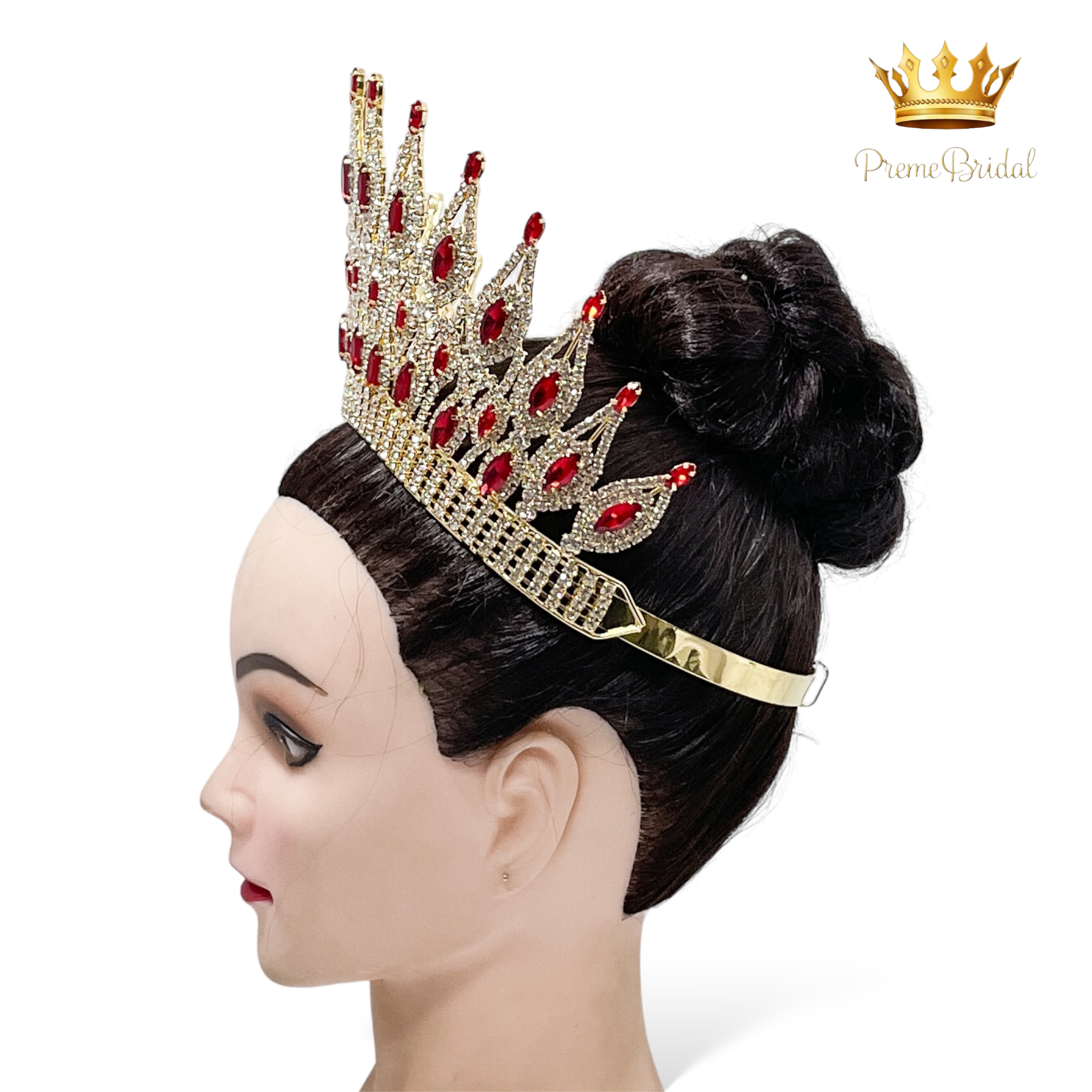 (พร้อมส่งจากไทย) มงกุฏ 119 สีแดง งานสวย งานนางงาม รุ่นฐานกลม ปรับขนาดได้ ส่งด่วน ส่งจากไทย