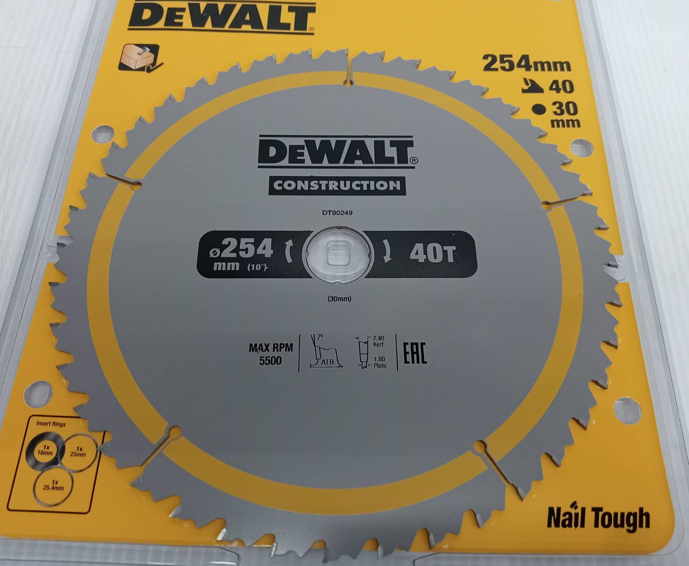 ใบเลื่อยวงเดือน10"X40T DEWALT DT90249