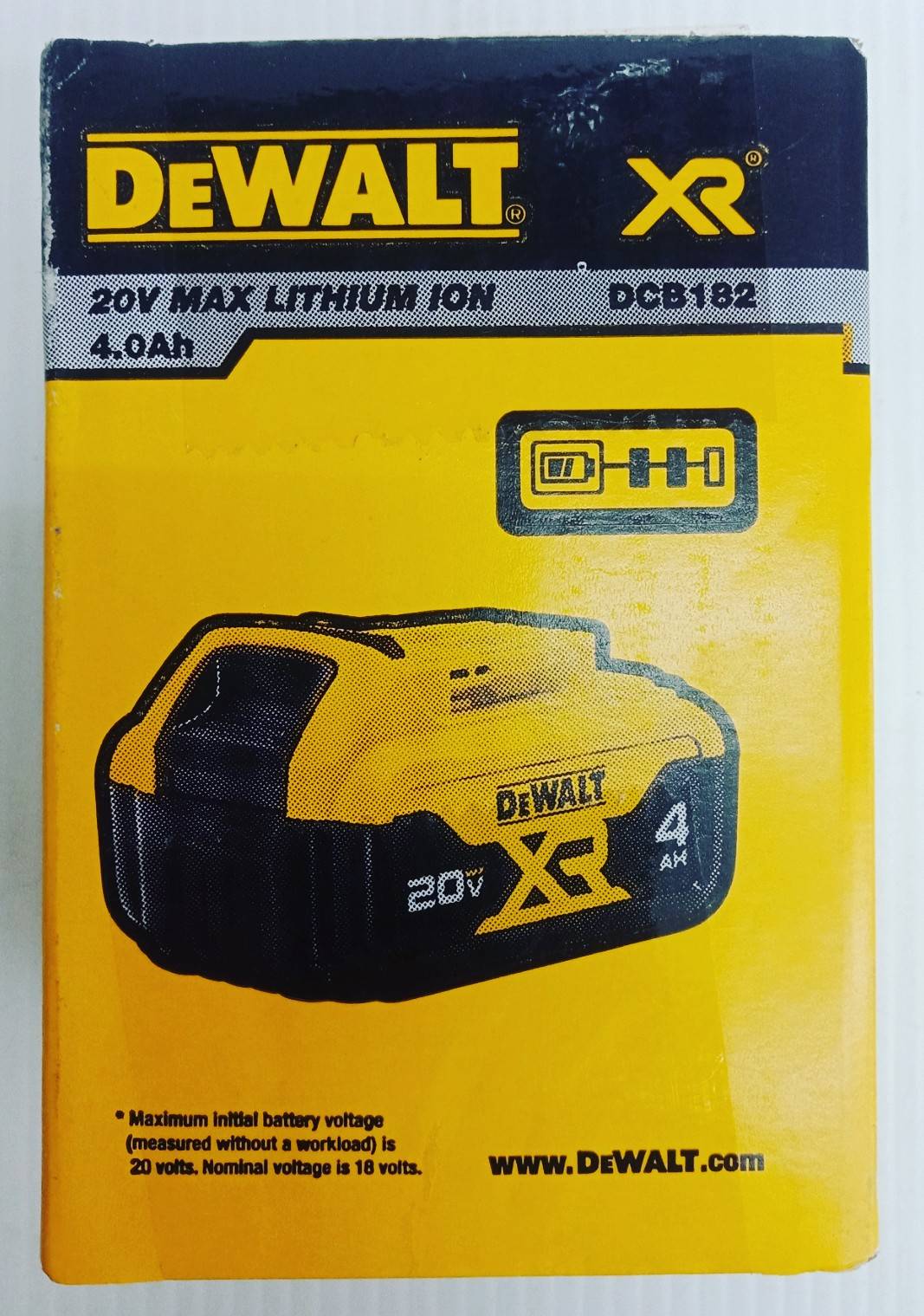 แบตเตอรี่ 20V / 4.0Ah DCB182 DEWALT