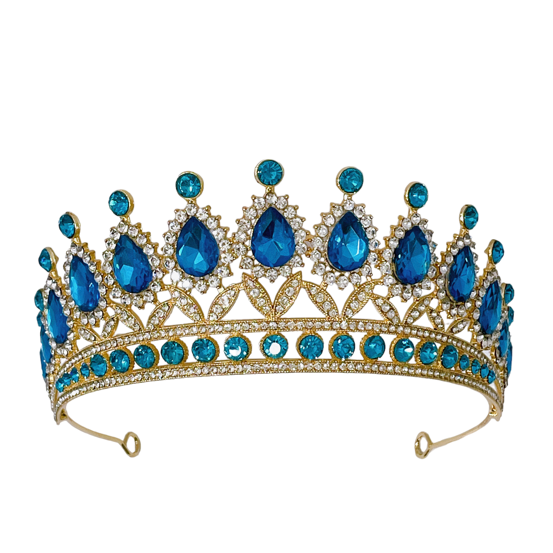 (พร้อมส่ง) เทียร่า 254 สีฟ้า มงกุฎนางงาม มงกุฎเจ้าหญิง งานสวย ปราณีต สินค้าพร้อมส่งจากไทย