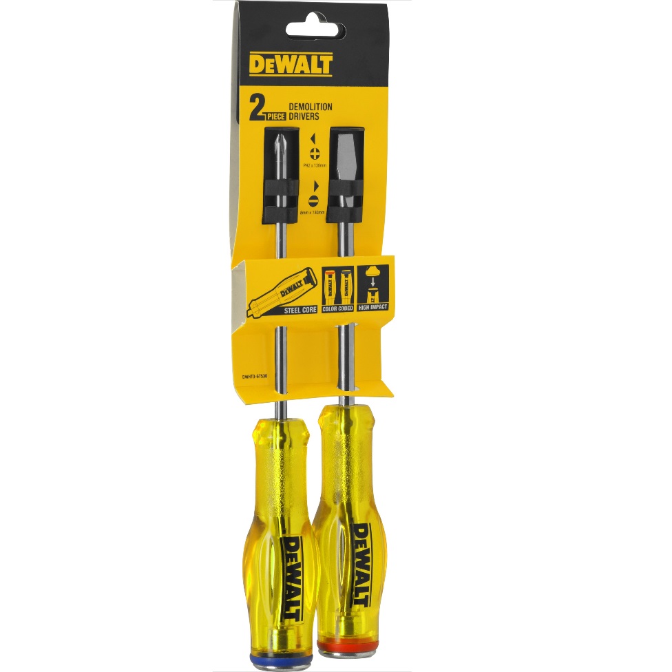 ไขควงตอก2ตัวชุด แฉกและแบน130มม. DWHT0-67530 DEWALT