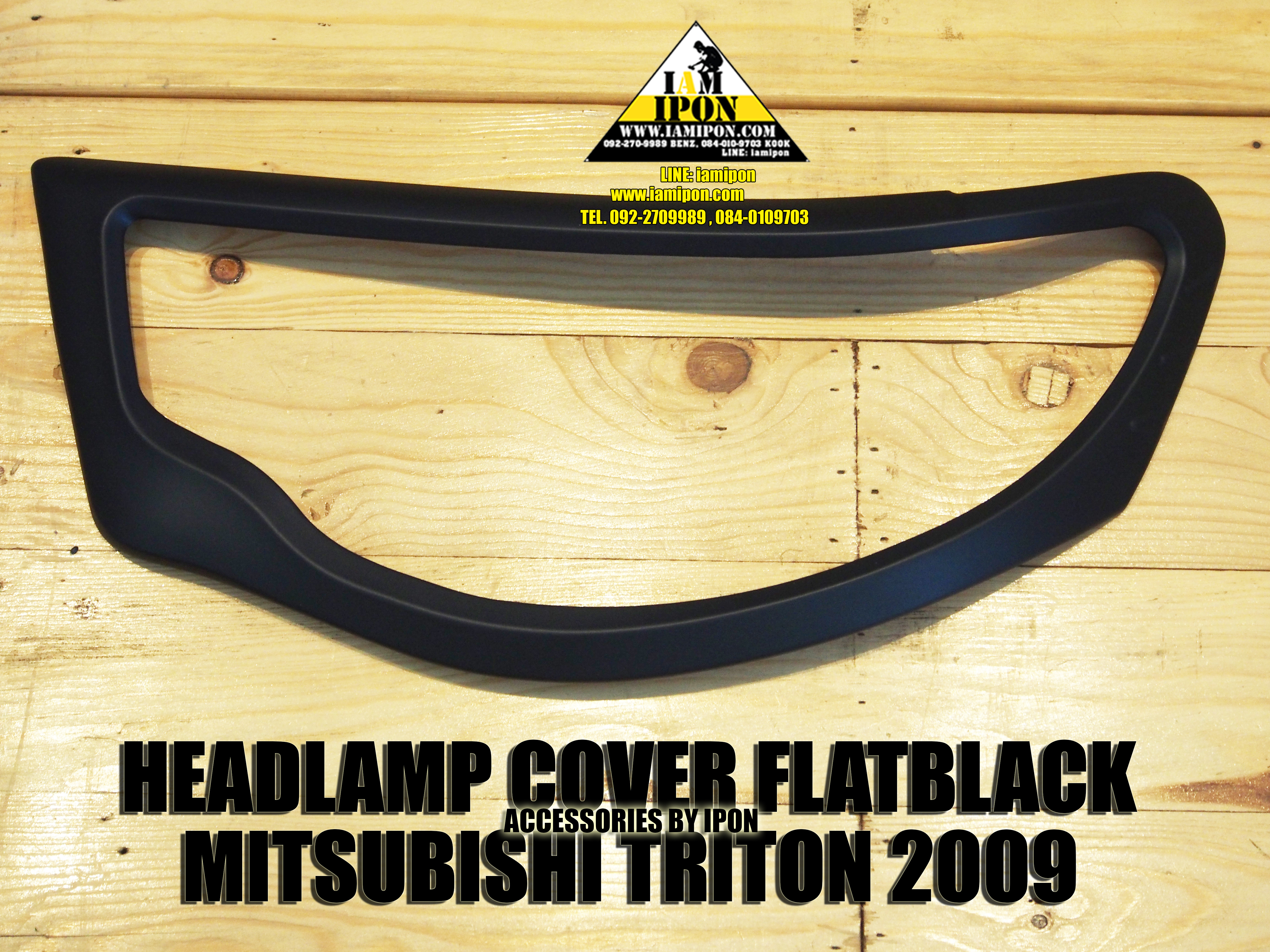 HEADLAMP COVER MITSUBISHI TRITON 2009-2011 FLATBLACK ครอบไฟหน้าดำด้านมิสซูบิชิไทรทัน 2009-2011