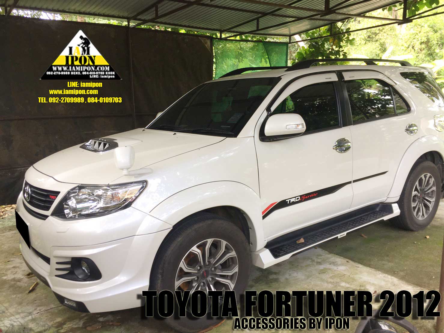 HEAD LAMP COVER FORTUNER CHAMP 2012 FLATBLACK ครอบไฟหน้าดำด้านฟอร์จูนเนอร์แชมป์ 2012