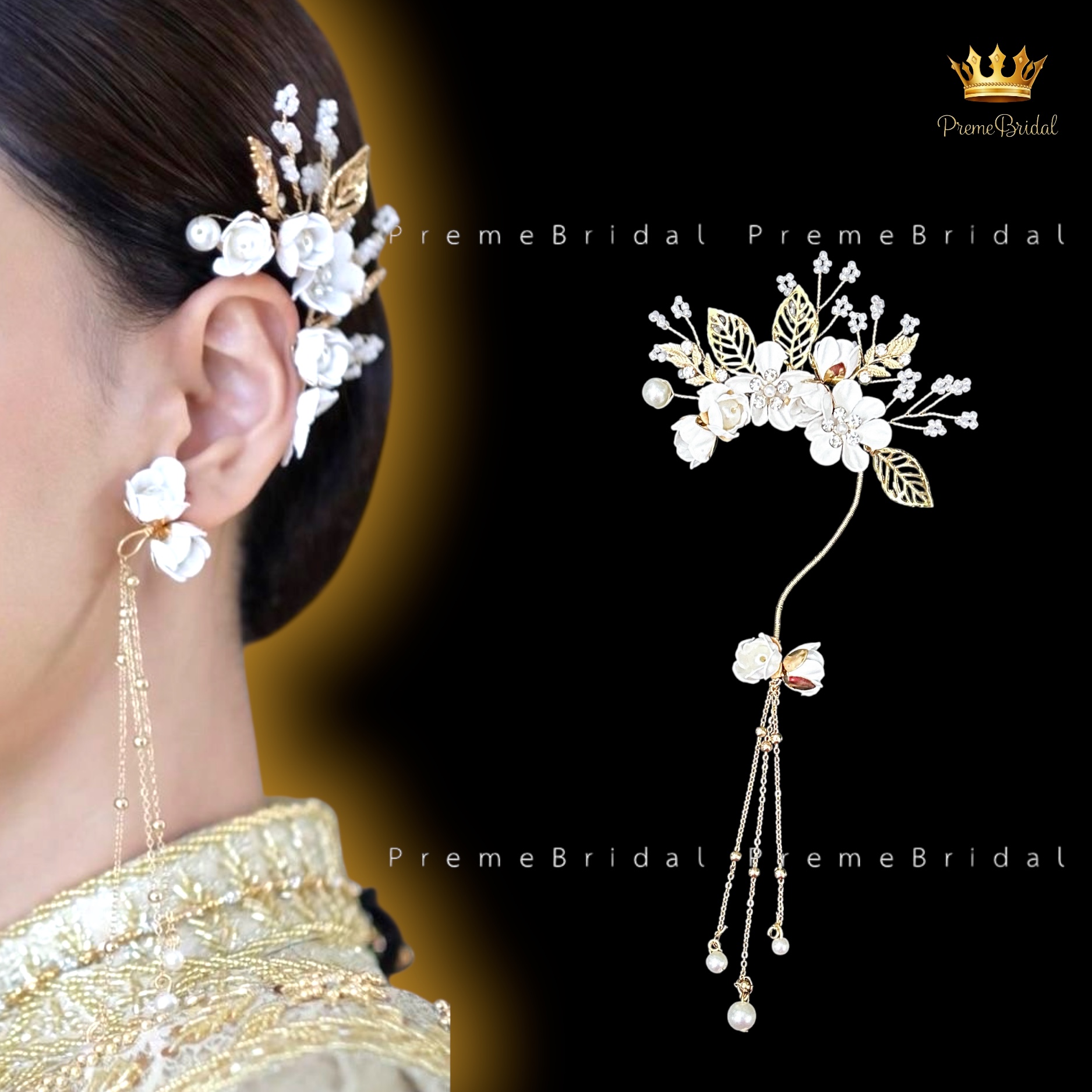 จอนหูเจ้าสาว ดอกไม้ งานแฮนด์เมดหรูหรา “พร้อมส่งจากไทย ไม่ต้องรอจีน”