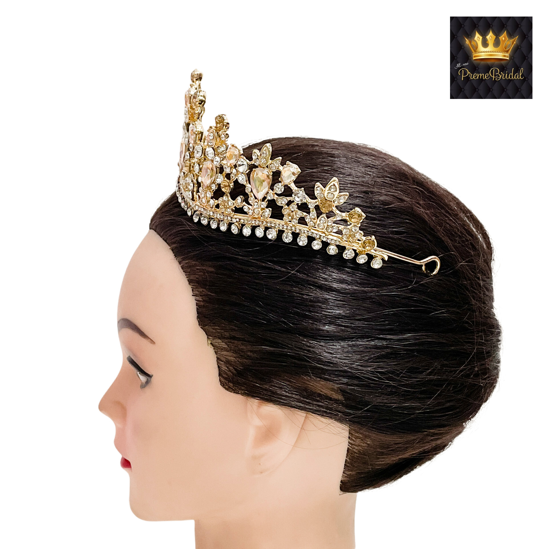 (พร้อมส่ง) เทียร่า 332 สีเหลืองทอง มงกุฎนางงาม งานสวย ปราณีต QCเพชรทุกเม็ด สินค้าพร้อมส่งจากไทย