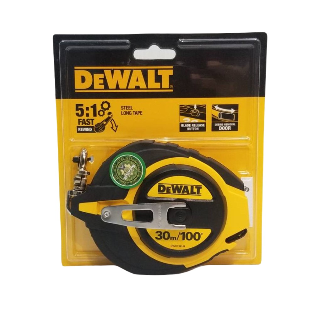 เทปวัดสายโลหะ ขนาด 30 เมตร DWHT0-34144-30 DEWALT