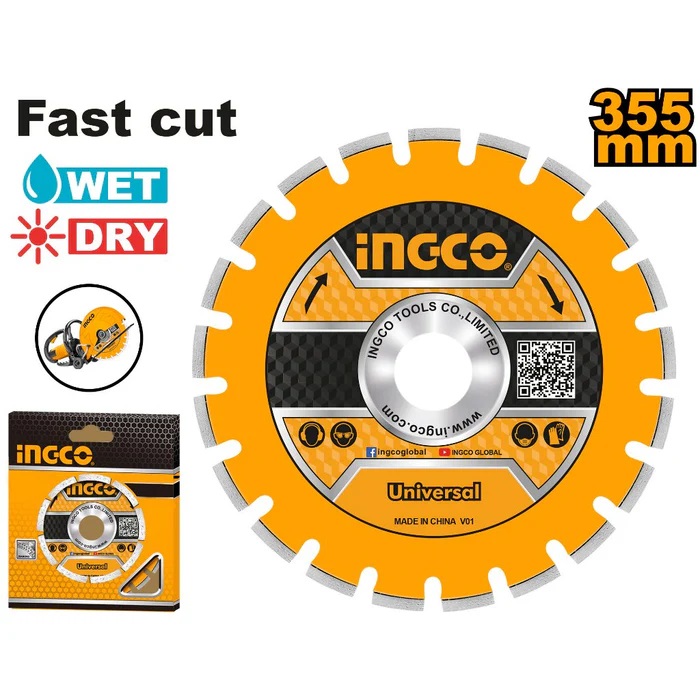 INGCO ใบเพชรตัดคอนกรีต14"x3mm. DMD033551 ใช้กับ PC3558