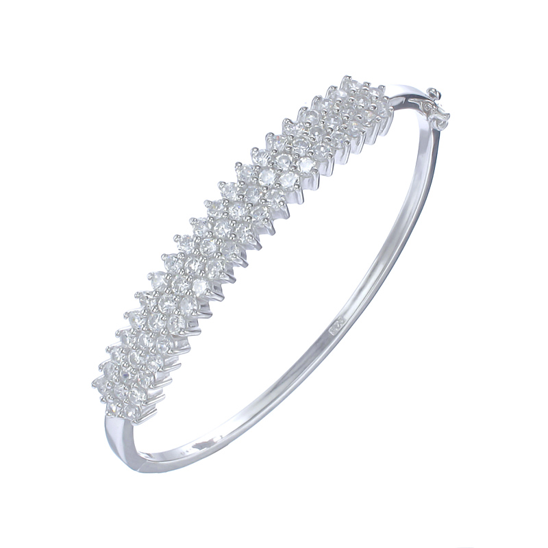 กำไลเงินแท้925ประดับเพรชแท้สวิส เกรดดี น้ำใส