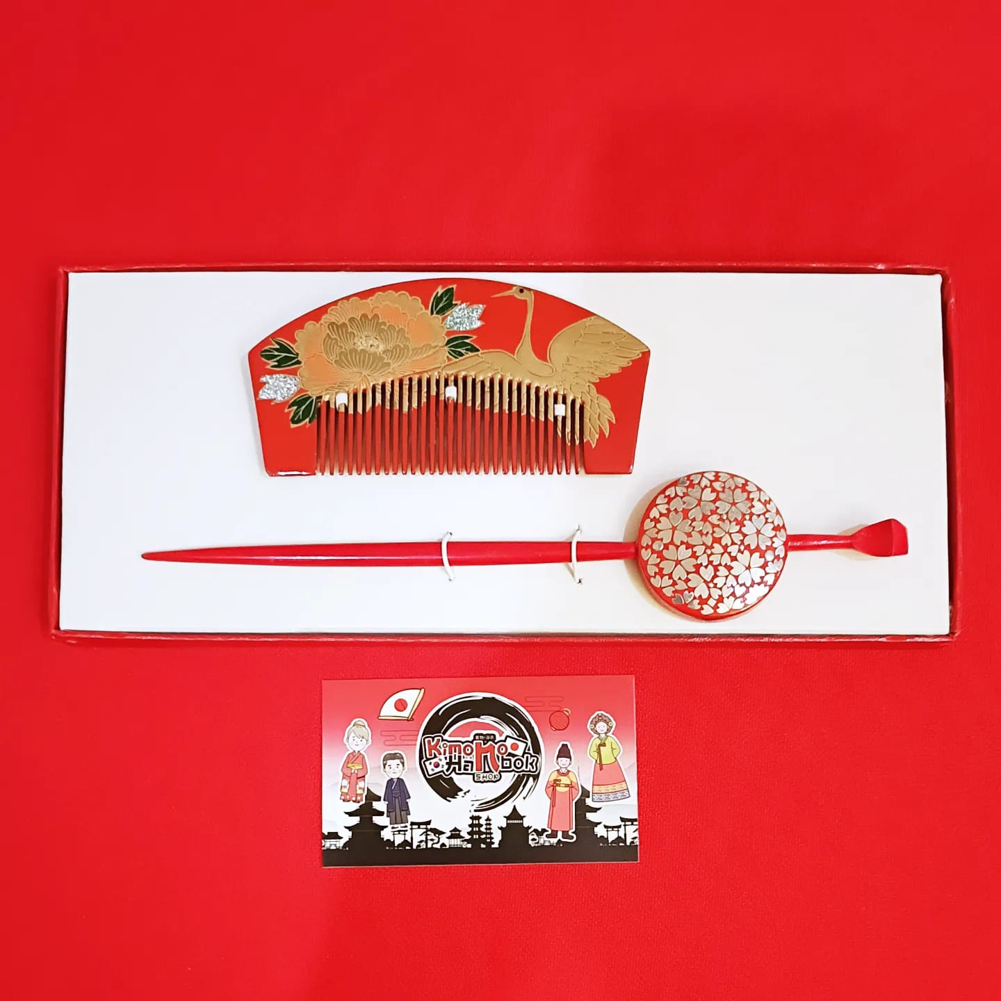 ชุดปิ่นไม้โทนสีแดง คู่PINW20010