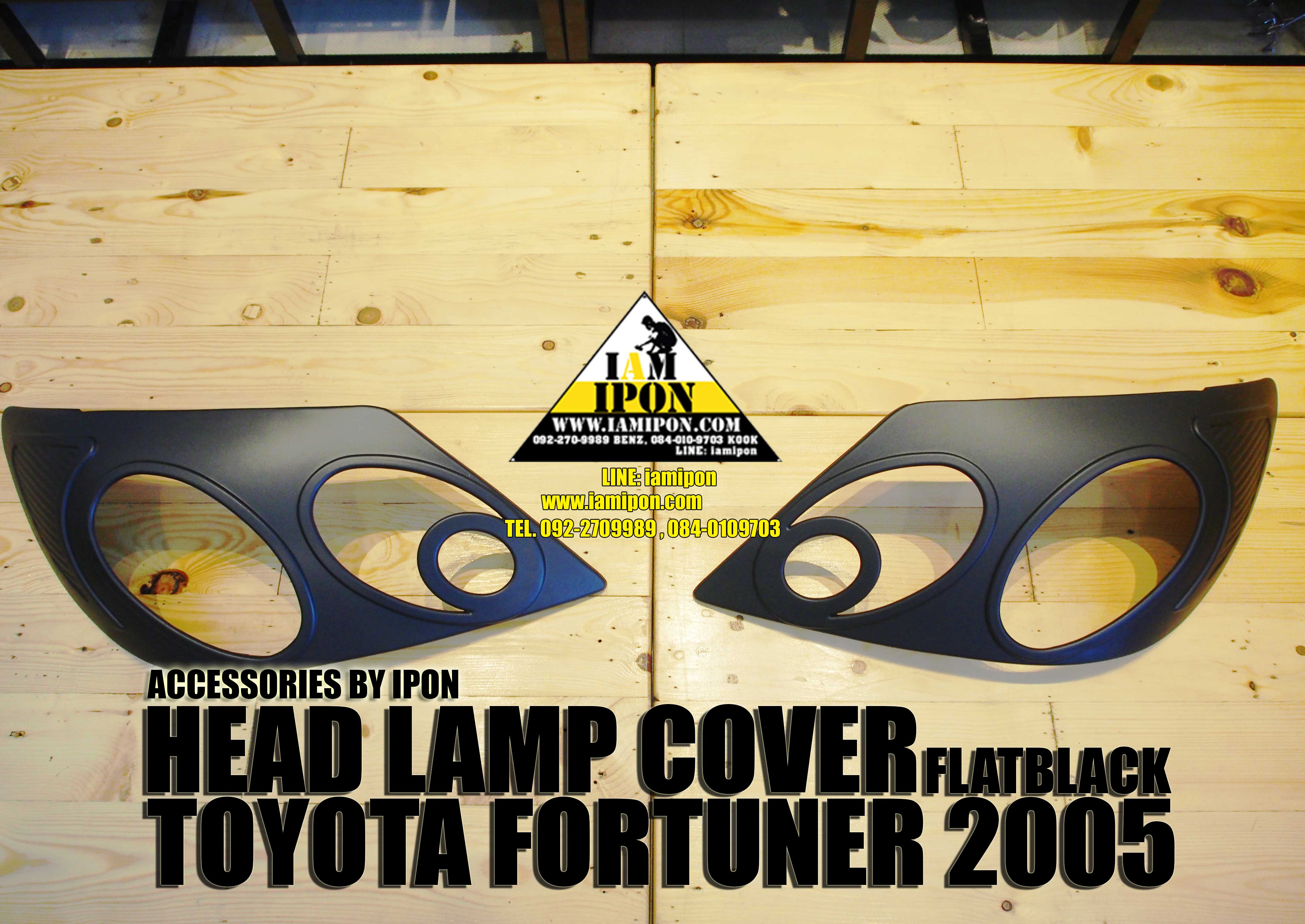 HEAD LAMP COVER TOYOTA FORTUNER 2005 FLATBLACK ครอบไฟหน้าดำด้านฟอร์จูนเนอร์ 2005