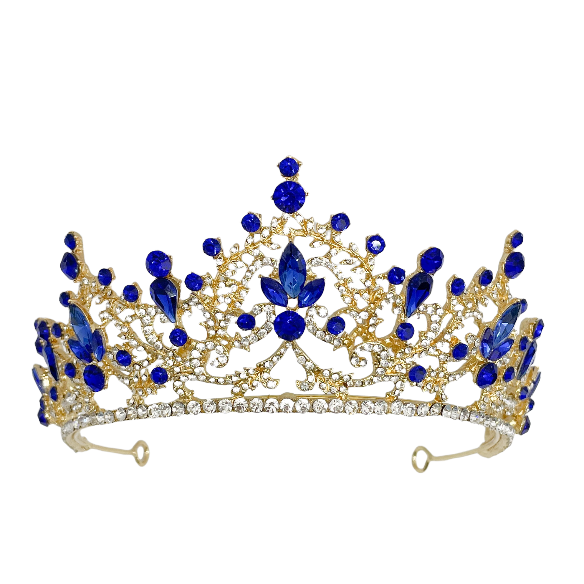 (พร้อมส่ง) เทียร่า 348 สีน้ำเงิน งานสวย ปราณีต QCเพชรทุกเม็ด สินค้าพร้อมส่งจากไทย