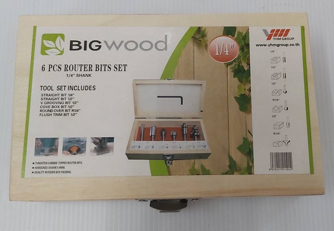 ชุดดอกทริมเมอร์1/4 6ตัวชุด BIGWOOD