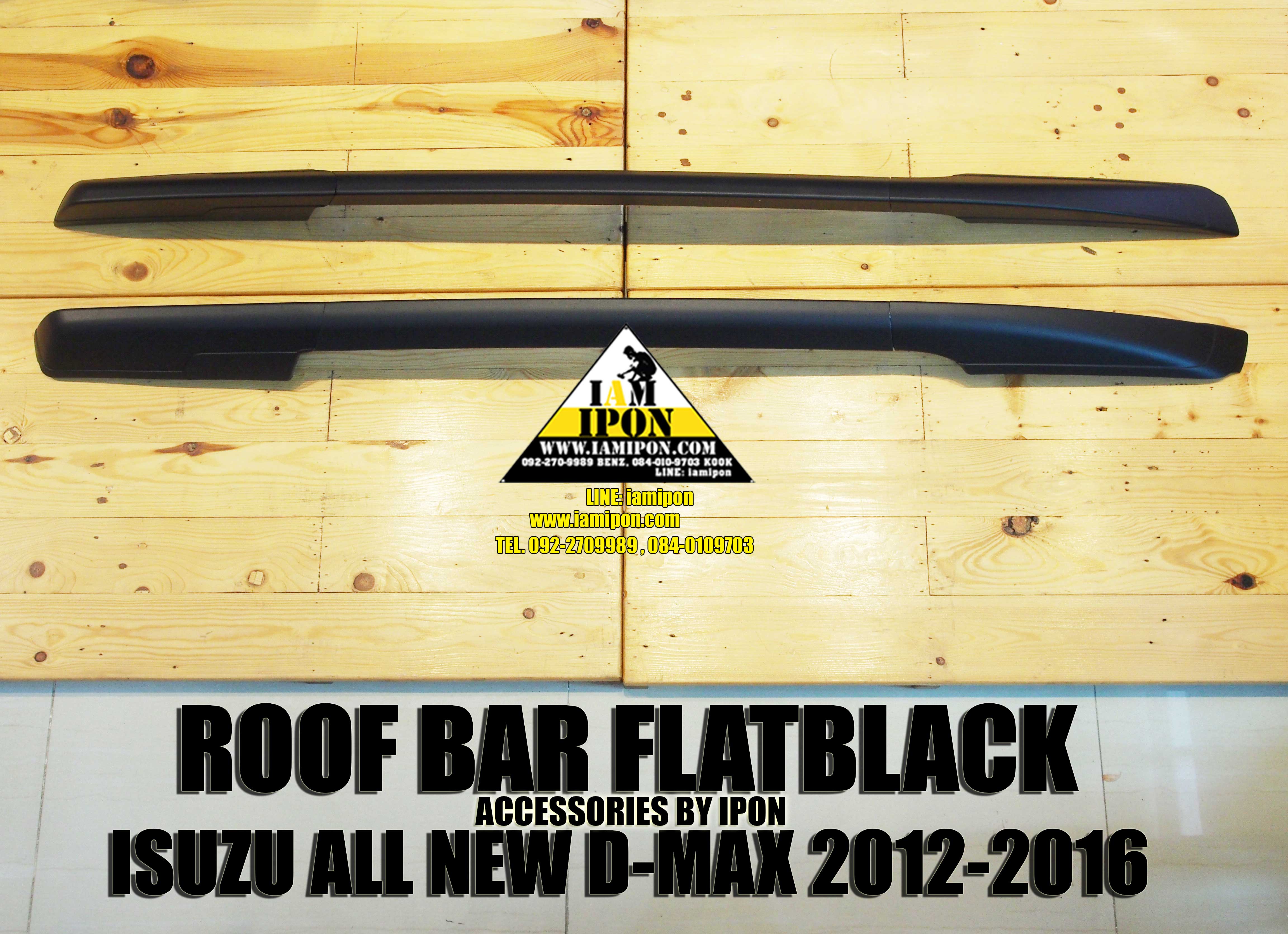 ROOF BAR ISUZU ALL NEW D-MAX 4D FLATBLACK ราวหลังคาดำด้านแบบจับน๊อตอีซุซุออนิวดีแม็ก 4 ประตู