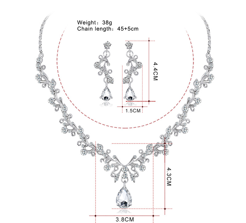 (พร้อมส่ง) สร้อยคอเพชร+ต่างหู 167 (หนีบ)