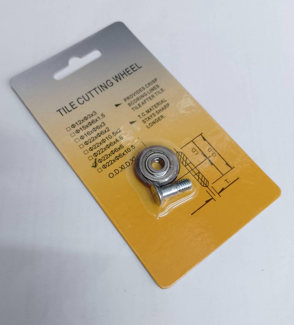 ลูกตัดกระเบื้อง 22X6X6mm สำหรับแท่นตัดกระเบื้องรุ่น 8102E-5B ,8106C-3L