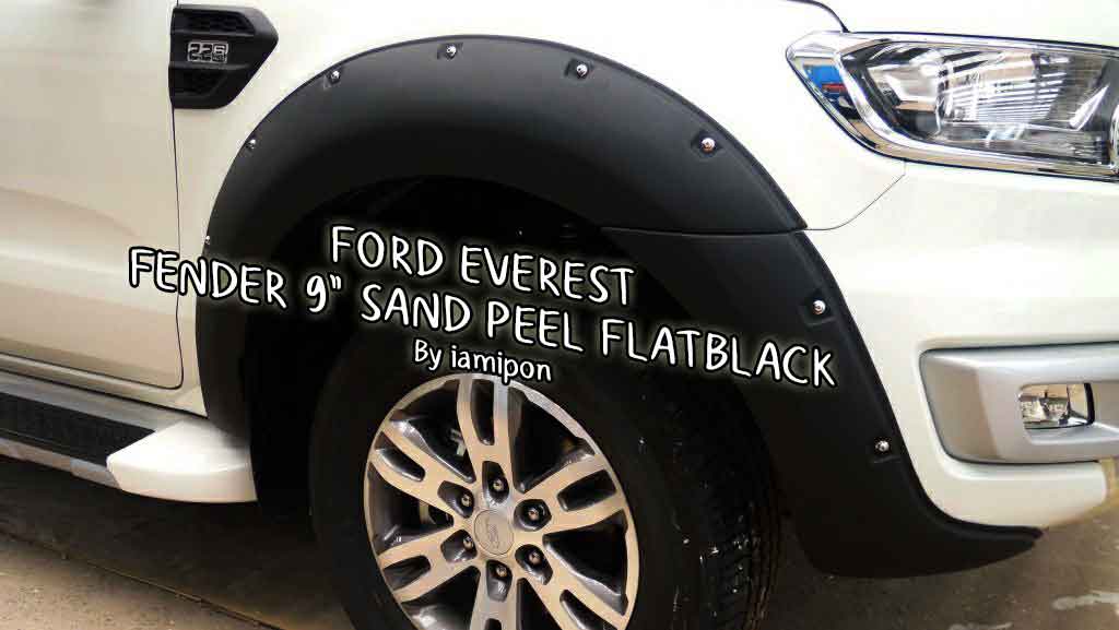 FENDER 9" SAND PEEL FORD EVEREST FLATBLACK โปร่งล้อสีดำด้าน 9 นิ้ว หมุดหลอกฟอร์ดเอเวอเรสต์