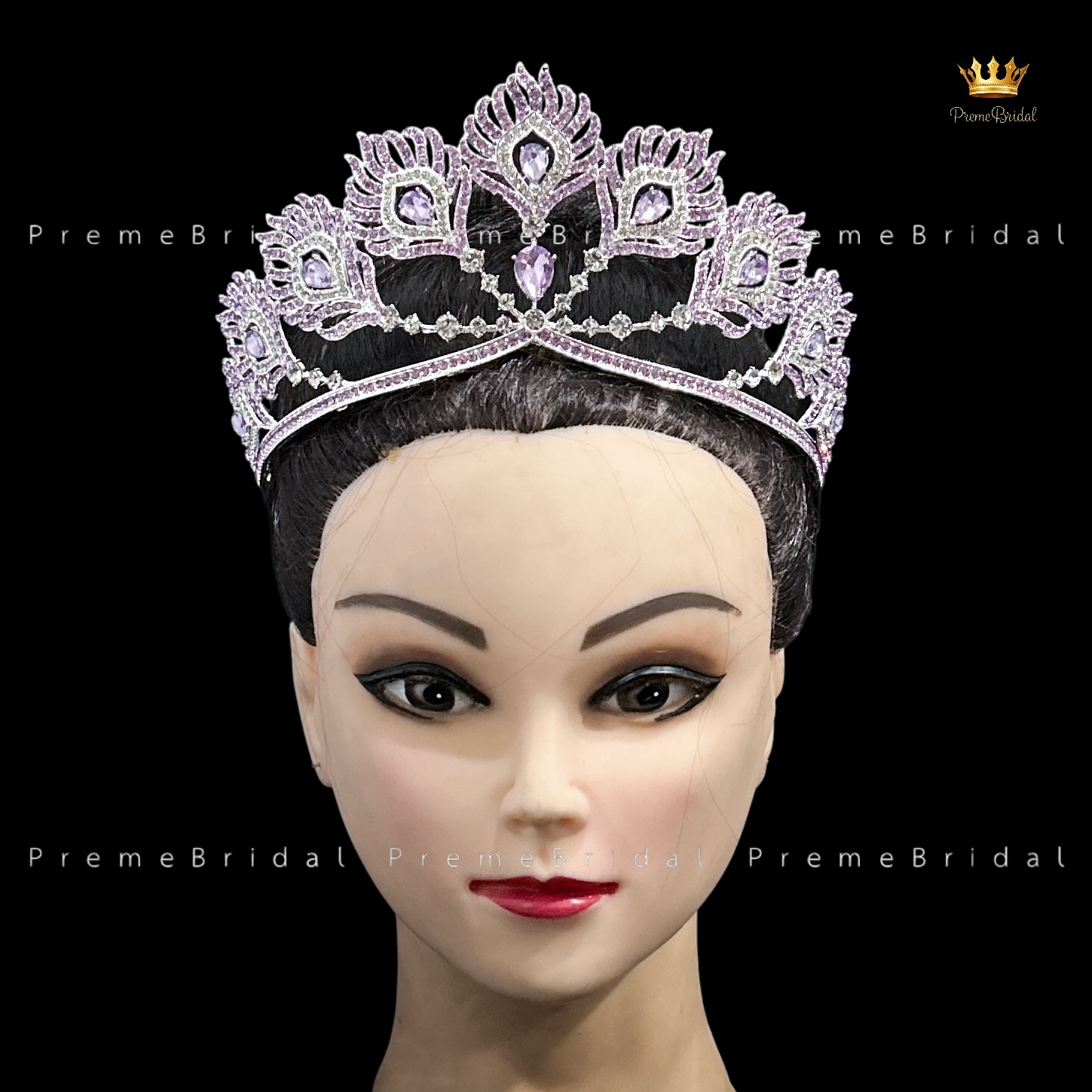 (พร้อมส่ง) เทียร่า 445 มงกุฎครึ่งหัว รูปขนนกฟีนิกซ์ สวย ปราณีต QCเพชรทุกเม็ด สินค้าพร้อมส่งจากไทย