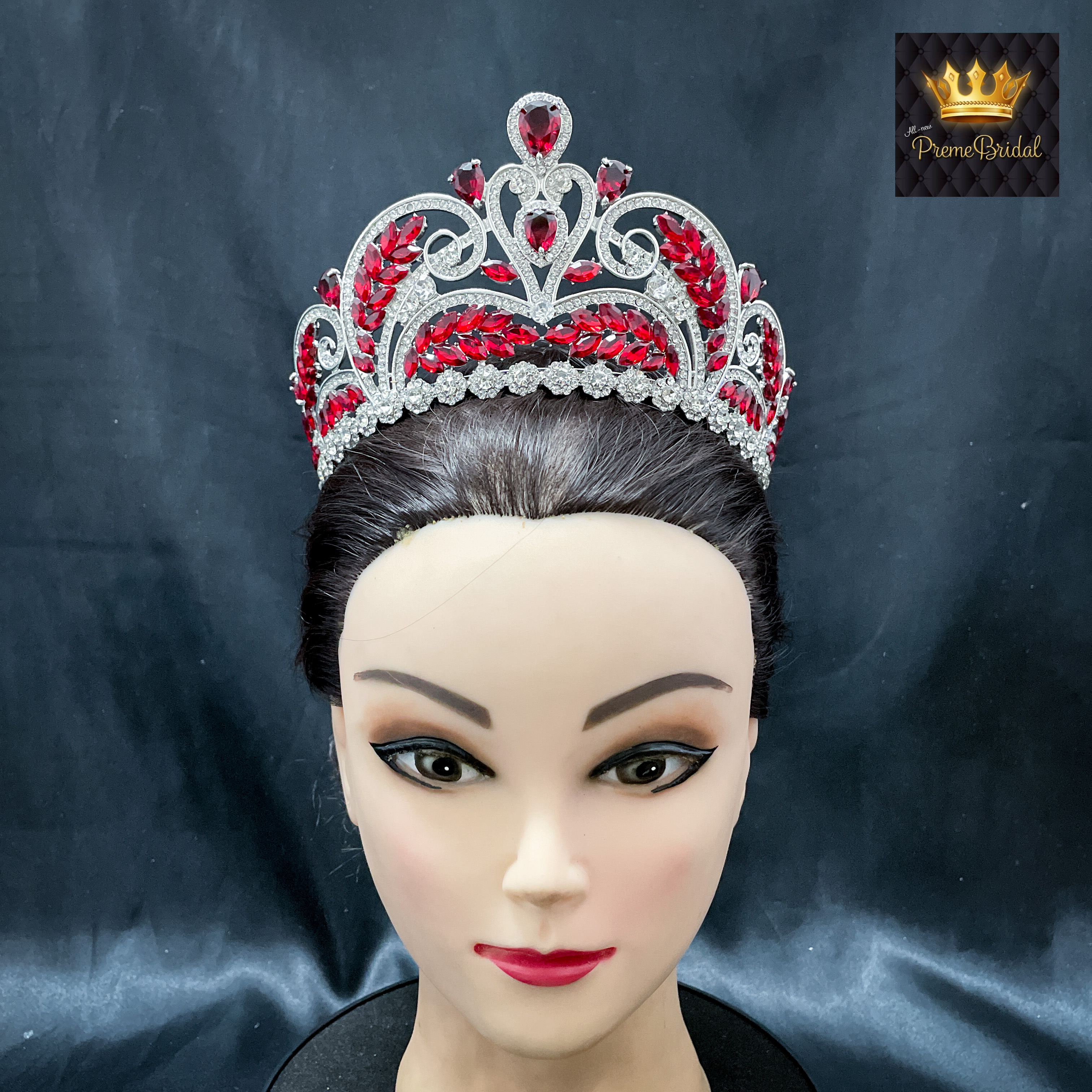 (พร้อมส่ง) มงกุฏ 087 สีแดง มงกุฎนางงาม มงกุฎเพชร มงกุฎประกวด สินค้าพร้อมส่ง ไม่ต้องรอนาน งานพรีเมี่ยม