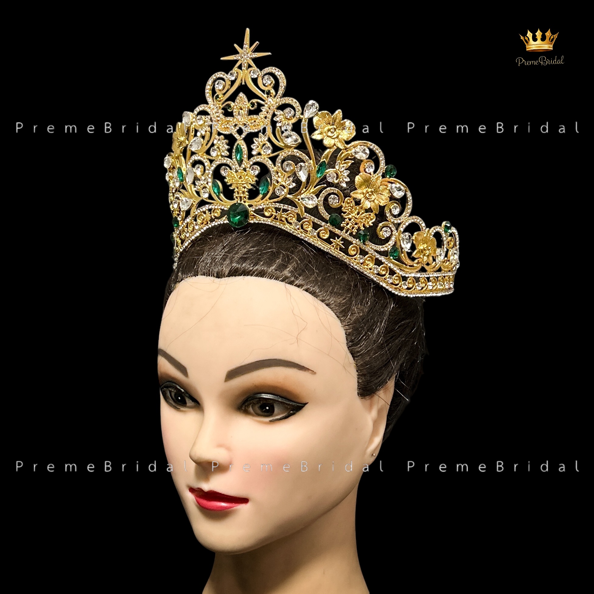 (พร้อมส่งจากไทย) มงกุฏ 133 ขนาดใหญ่ไซส์นางงาม งานสวย รุ่นฐานกลมปรับขนาดได้ ส่งจาก จ.อุบลราชธานี