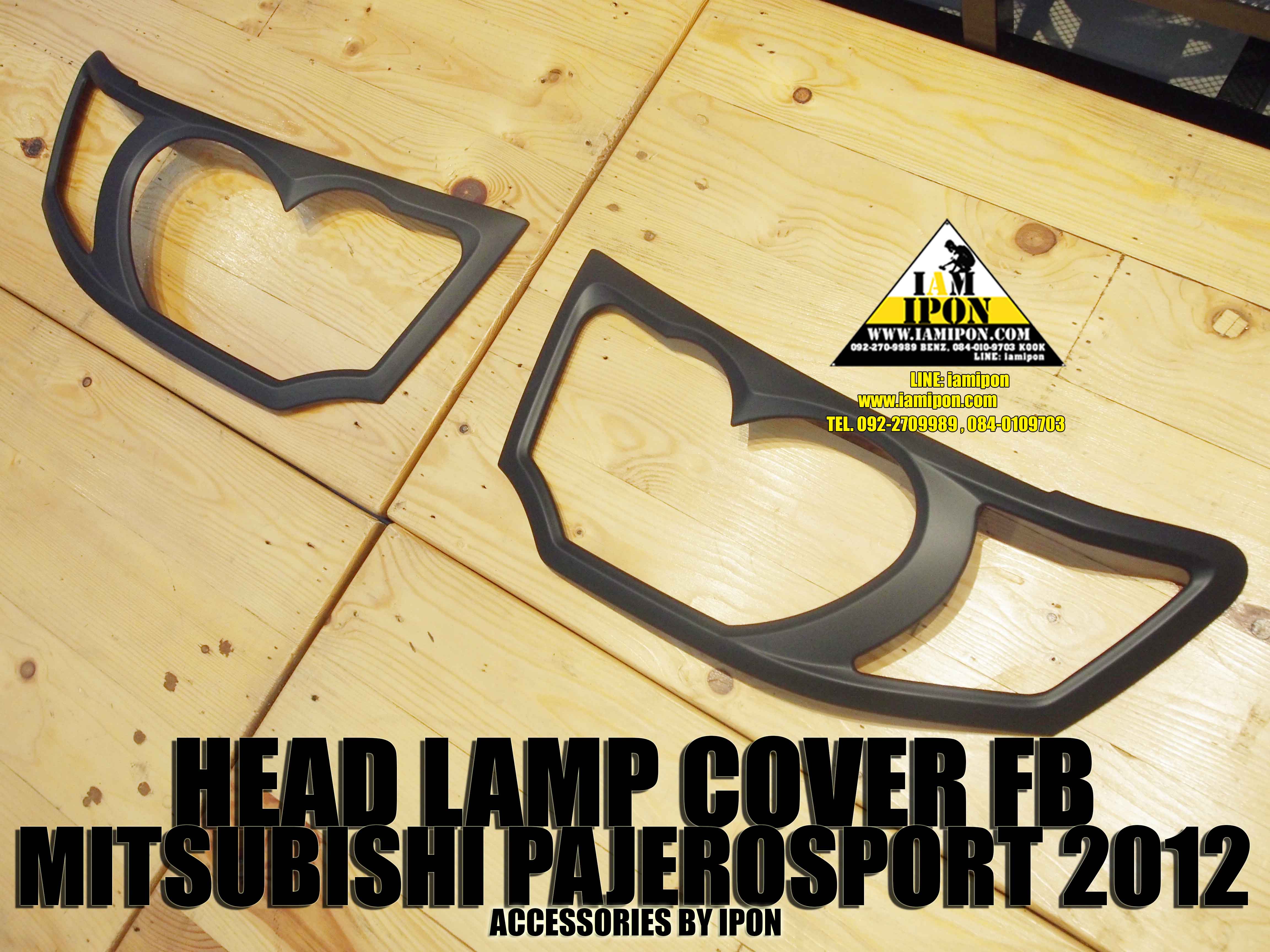 HEAD LAMP COVER PAJERO SPORT 2012 FLATBLACK ครอบไฟหน้าดำด้าน ปาเจโร่สปอร์ต 2012