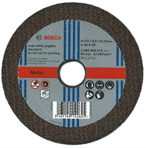 ใบตัดเหล็ก 5" 125x2.8x22,23 BOSCH #2608600270