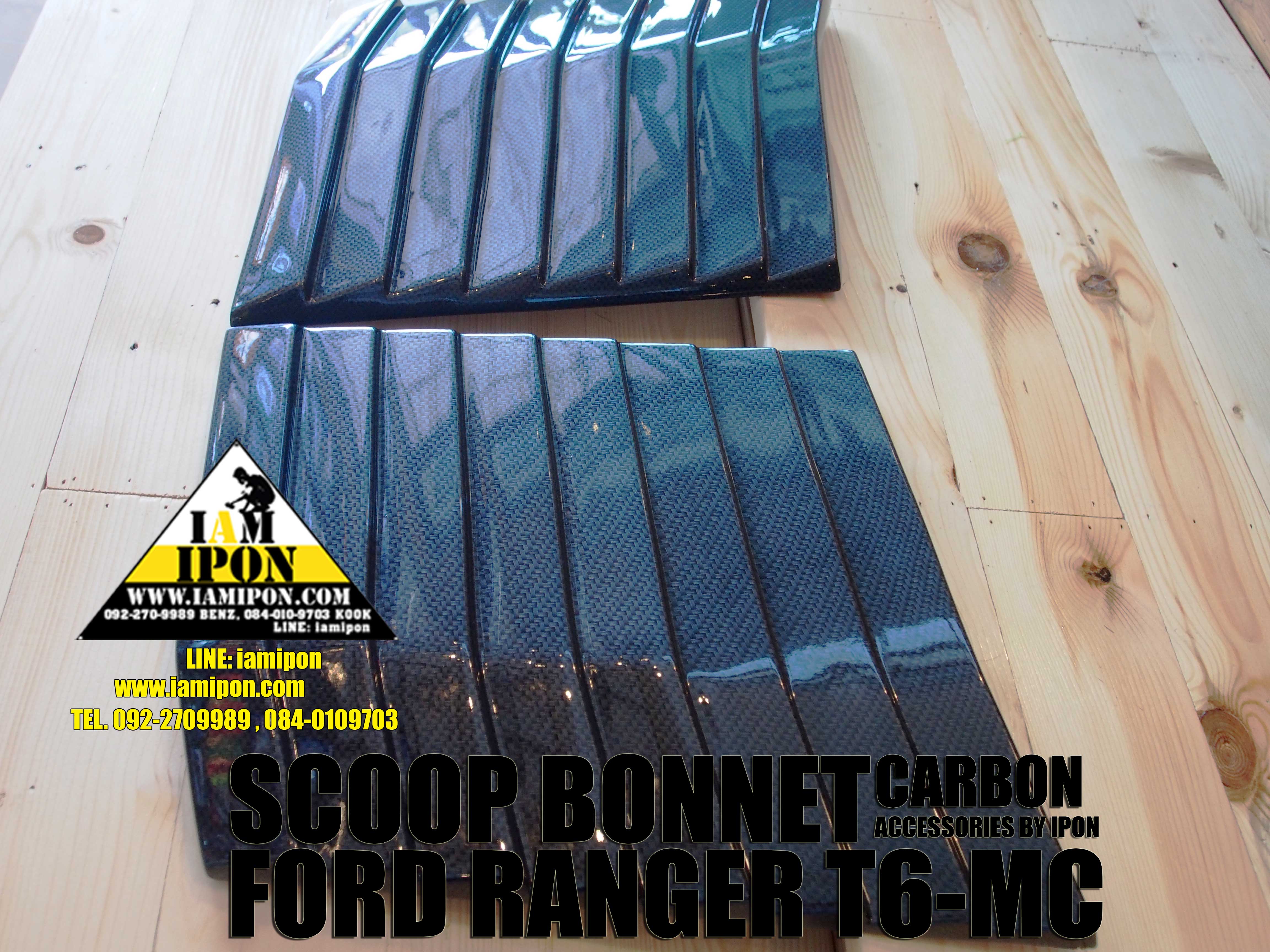 SCOOP BONNET CARBON FORD RANGER T6-MC สกู๊ปหลอกฝากระโปรงหน้าคาร์บอนฟอร์ดเรนเจอร์ T6-MC