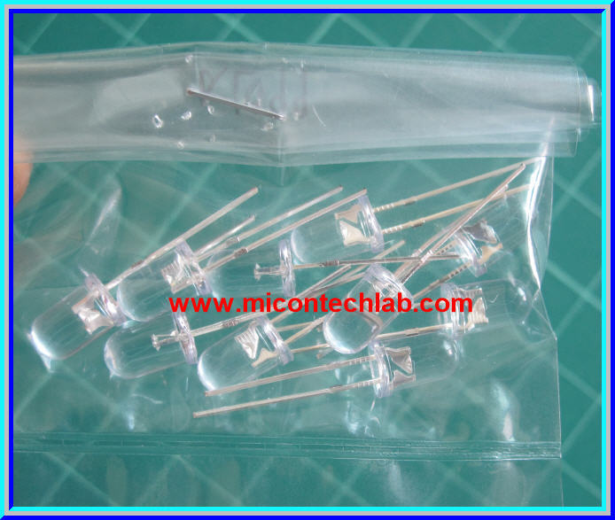 10x แอลอีดี LED 5 มม. สีน้ำเงิน หลอดใส ชุปเปอร์ไบร์