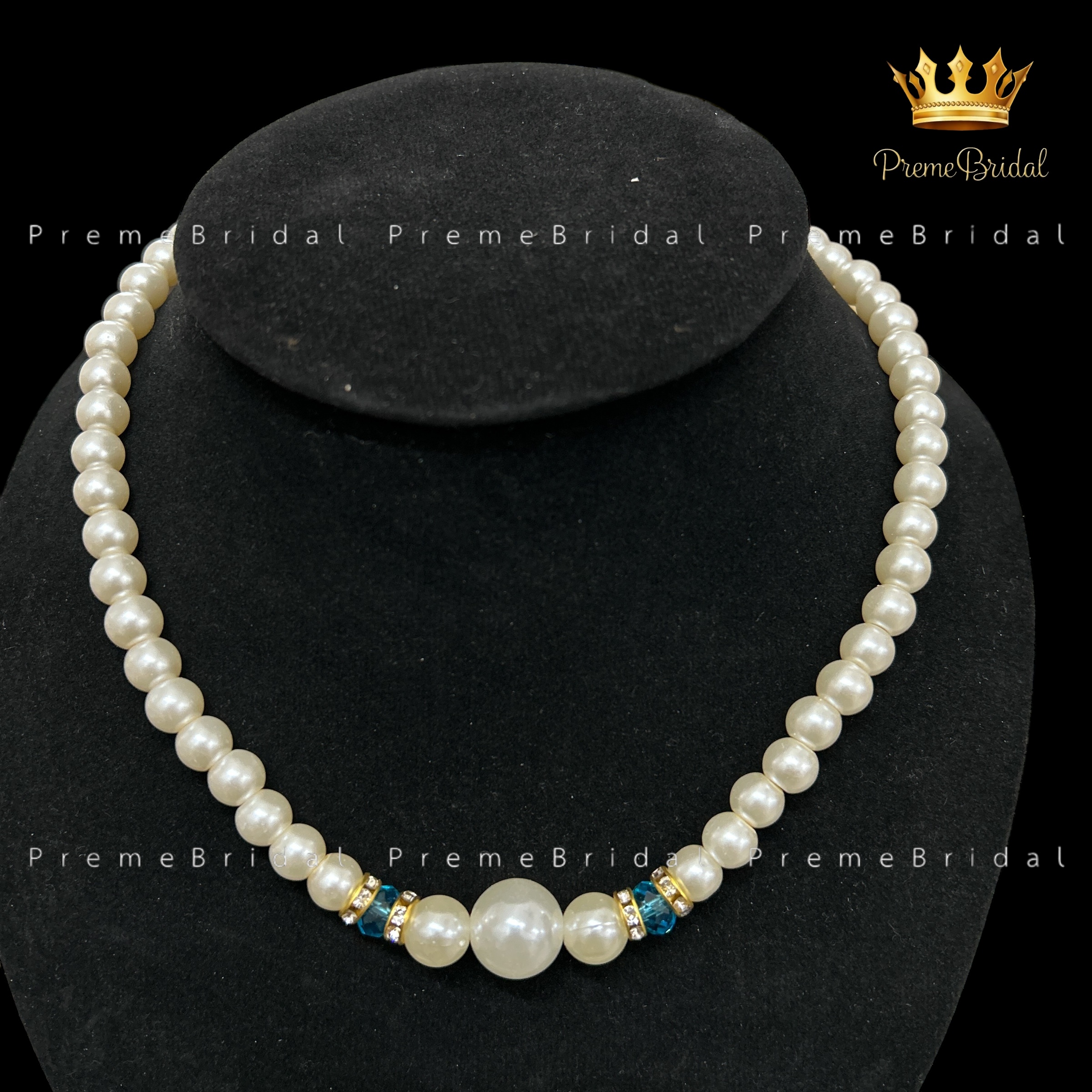 (พร้อมส่ง) สร้อยคอไข่มุก ประดับด้วยลูกปัดสีสวยขั้นกลาง งานหรูพรีเมี่ยม