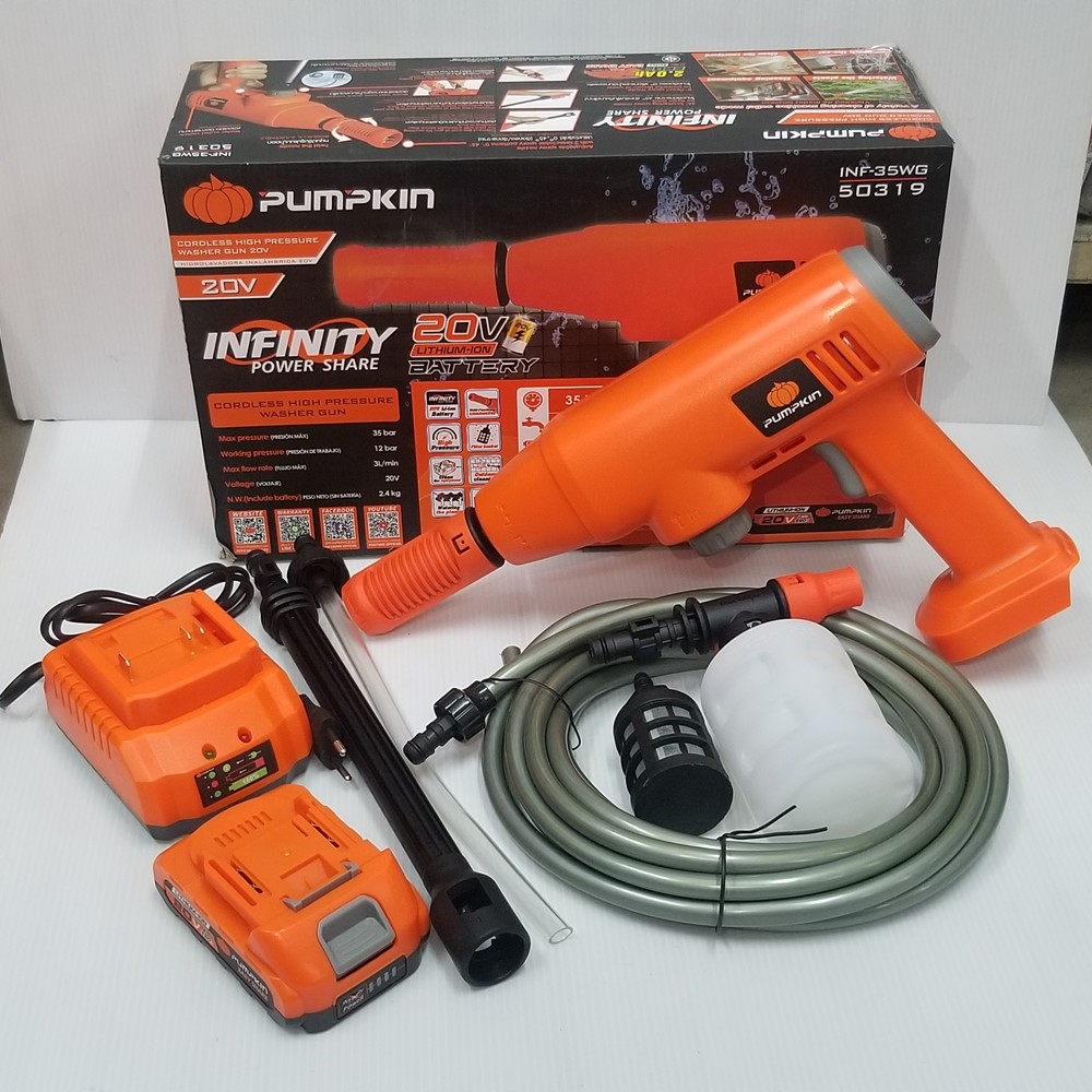 ปืนฉีดน้ำไร้สาย20V INF-35WG PUMPKIN พร้อมชุดแบต #50319