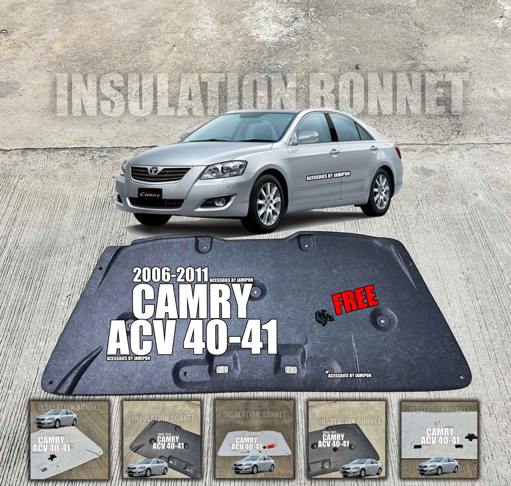 แผ่นกันความร้อนฝากระโปรงหน้า TOYOTA CAMRY ACV 40-41 2006-2011