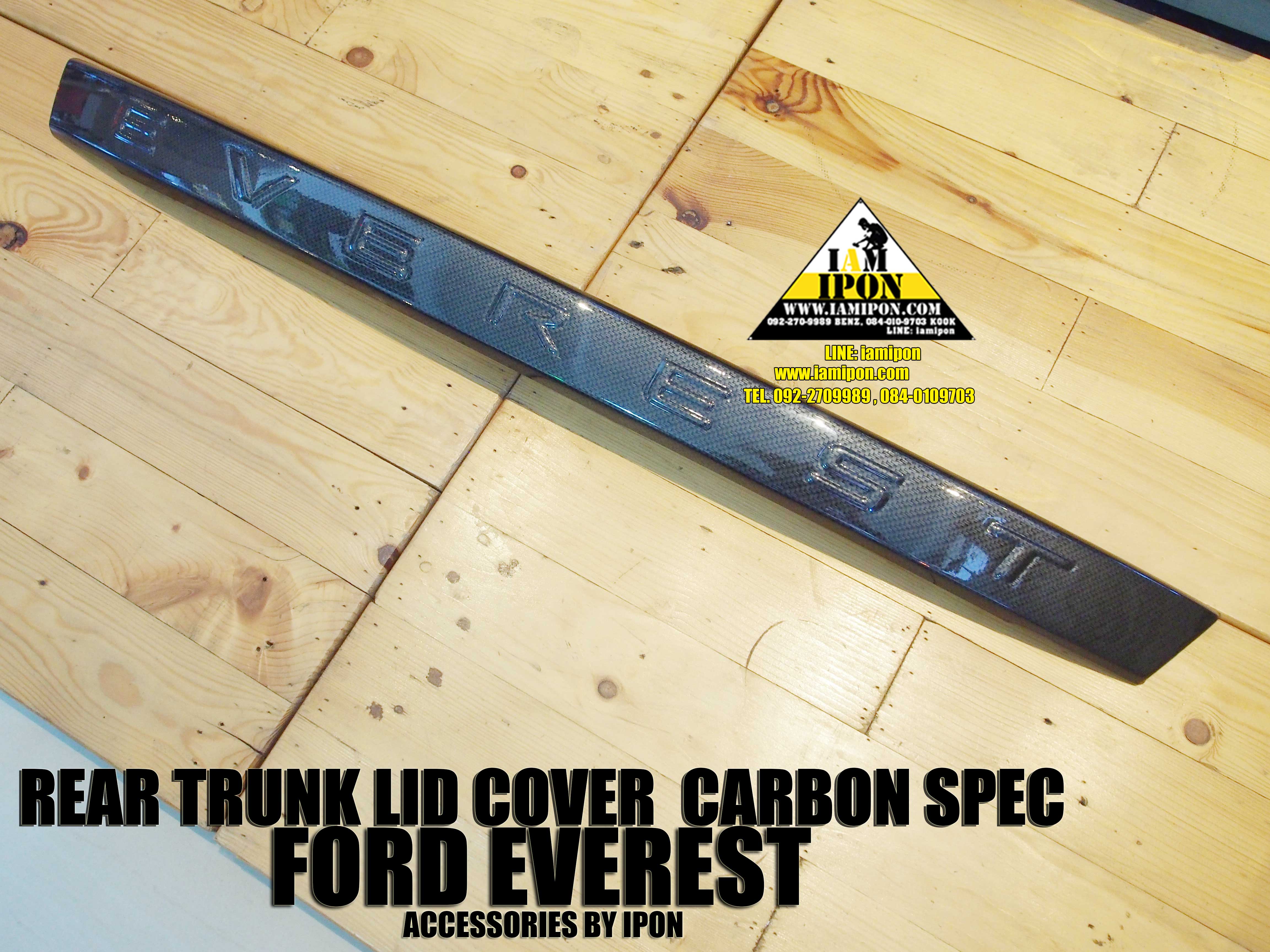 REAR TRUNK LID COVER FORD EVEREST CARBON SPEC คาดคิ้วฝาท้ายสีคาร์บอนฟอร์ดเอเวอเรสต์