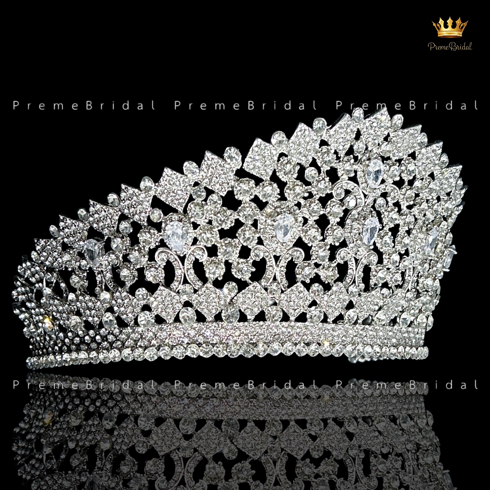 (พร้อมส่งจากไทย) มงกุฏ 140 ขนาดใหญ่ไซส์นางงาม งานสวย งานโลหะฐานกลมปรับขนาดได้ ส่งด่วน ส่งจาก จ.อุบลราชธานี