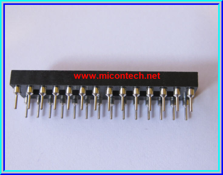 1x IC Socket Round Turned Pin Type Socket 28 pins 7.62mm/0.3 inch Pitch 2.54mm