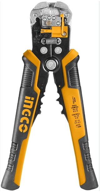 คีมปอกสายไฟอัตโนมัติ 3 in 1 อิงโก (INGCO) รุ่น HWSP102418 สามารถปอกสายไฟ ตัดสายไฟ และย้ำหัวสายไฟ