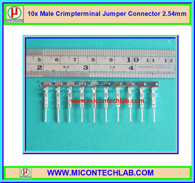 10x Male Crimp Terminal Connector 2.54mm (ไส้ไก่แบบขาตัวผู้)