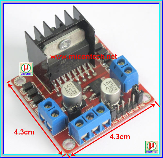 1x แผงวงจรขับมอเตอร์ L298N Dual Full-bridge motor driver