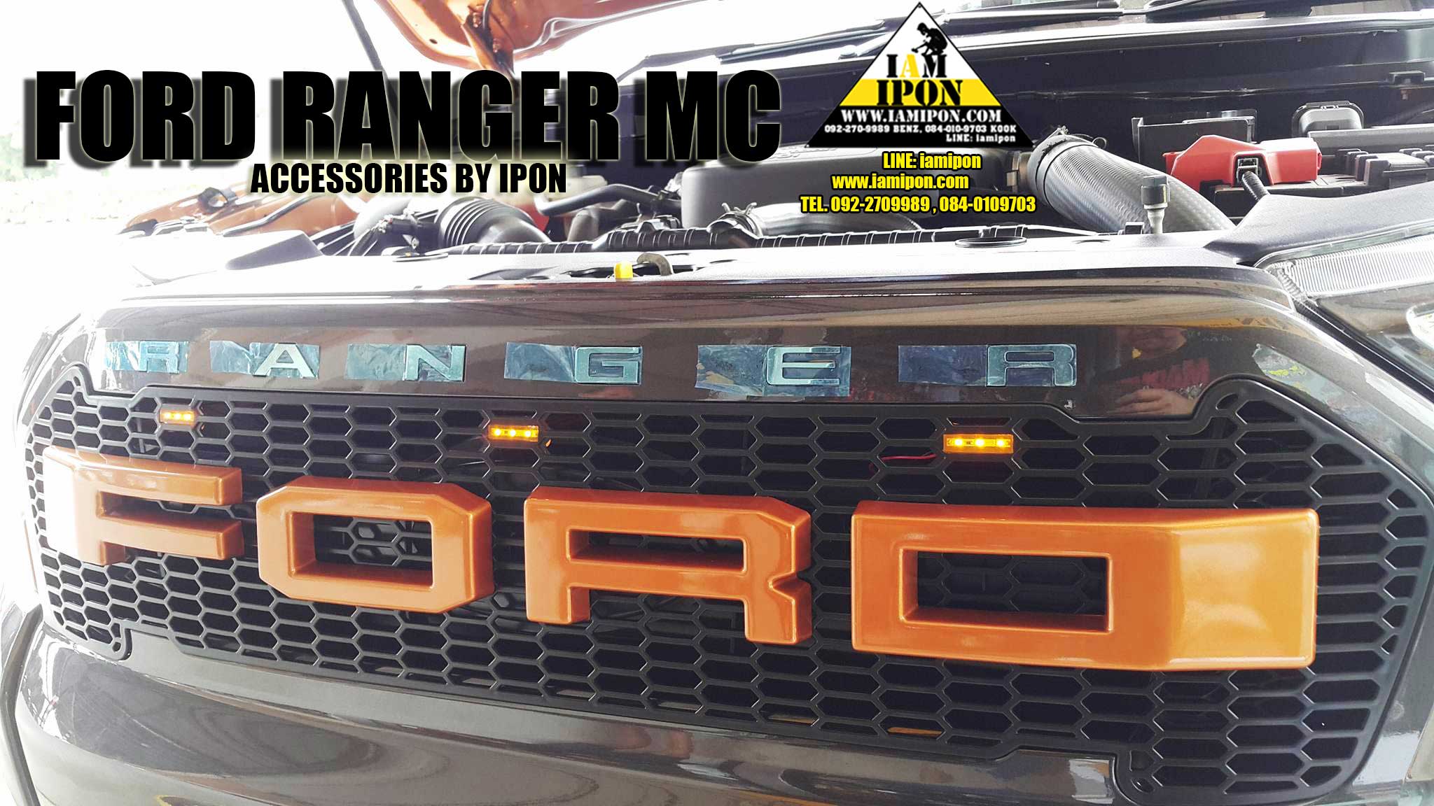 3D CHARACTER FRONT GRILL FORD RANGER MC STAINLESS ตัวหนังสือสเตนเลสติดกระจังหน้าฟอร์ดเรนเจอร์ MC