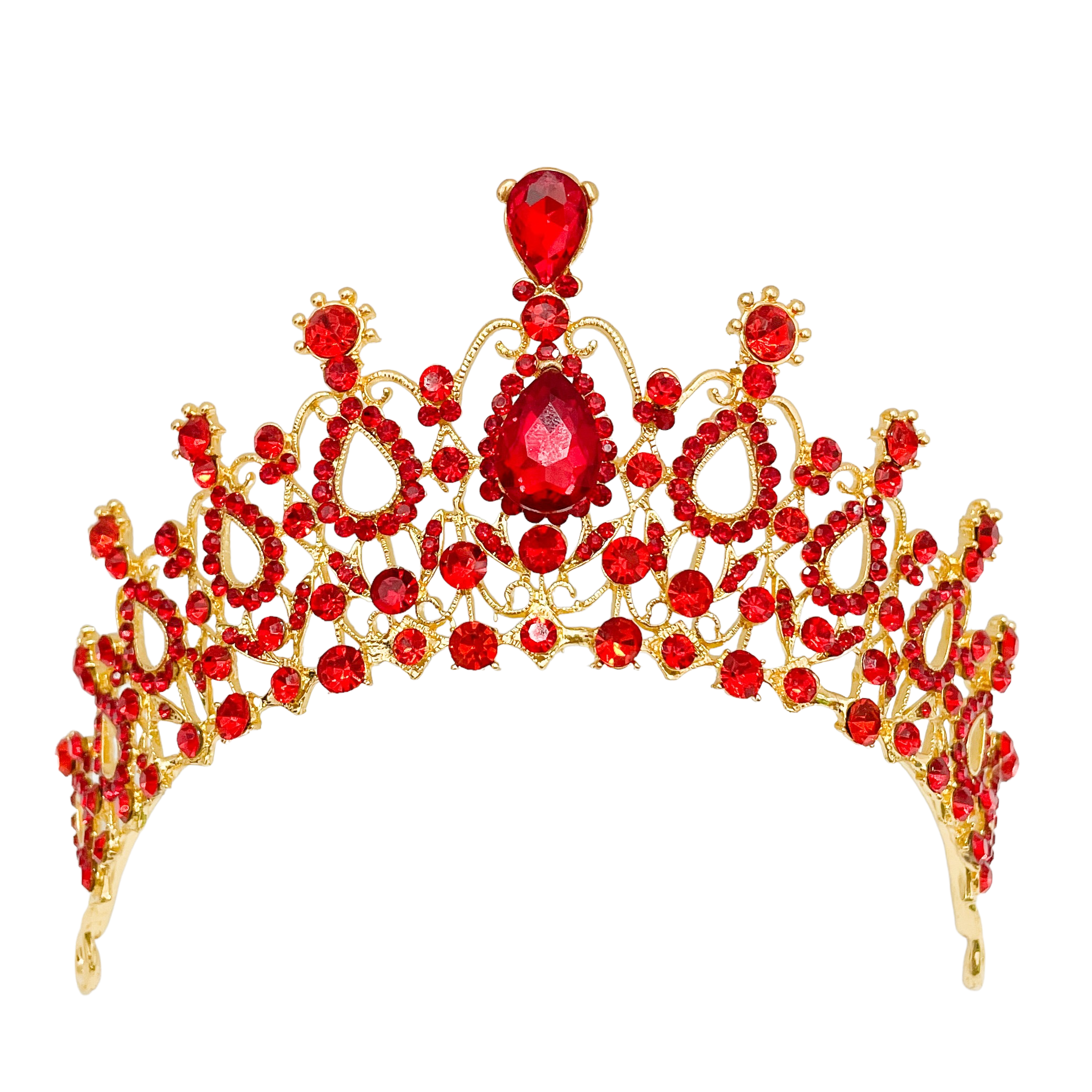 (พร้อมส่ง) เทียร่า 004 สีแดง มงกุฎนางงาม มงกุฎเจ้าหญิง งานสวย ปราณีต QCเพชรทุกเม็ด สินค้าพร้อมส่งจากไทย