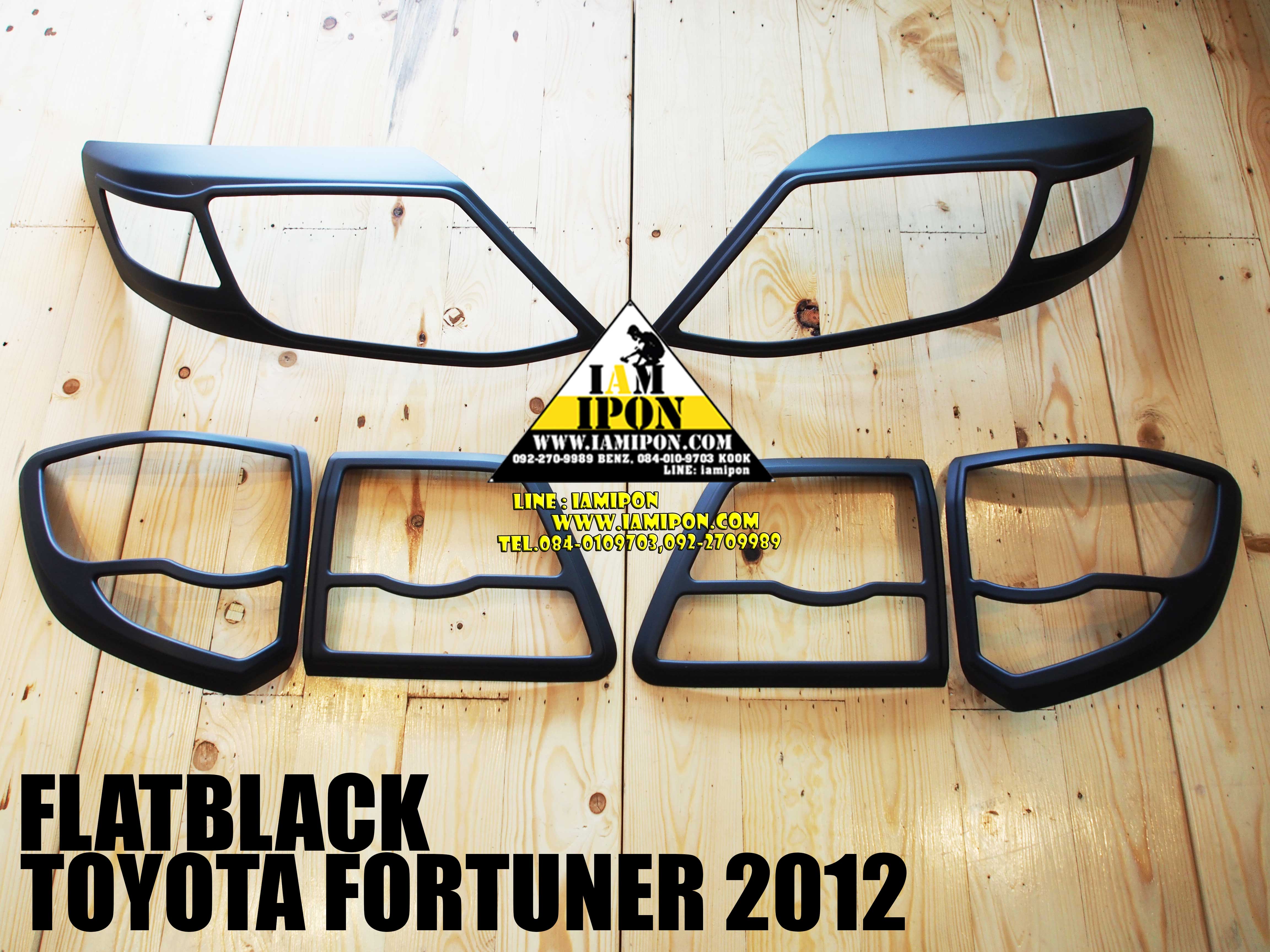 HEAD LAMP COVER FORTUNER CHAMP 2012 FLATBLACK ครอบไฟหน้าดำด้านฟอร์จูนเนอร์แชมป์ 2012