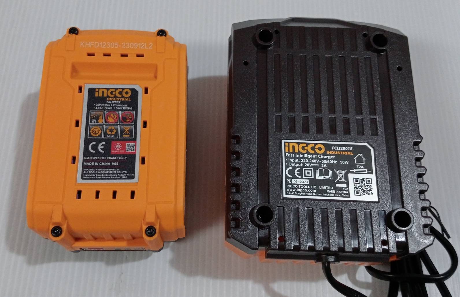 INGCO เป่าลมร้อน20V HGLI20025 ครบชุดพร้อมแบต4A