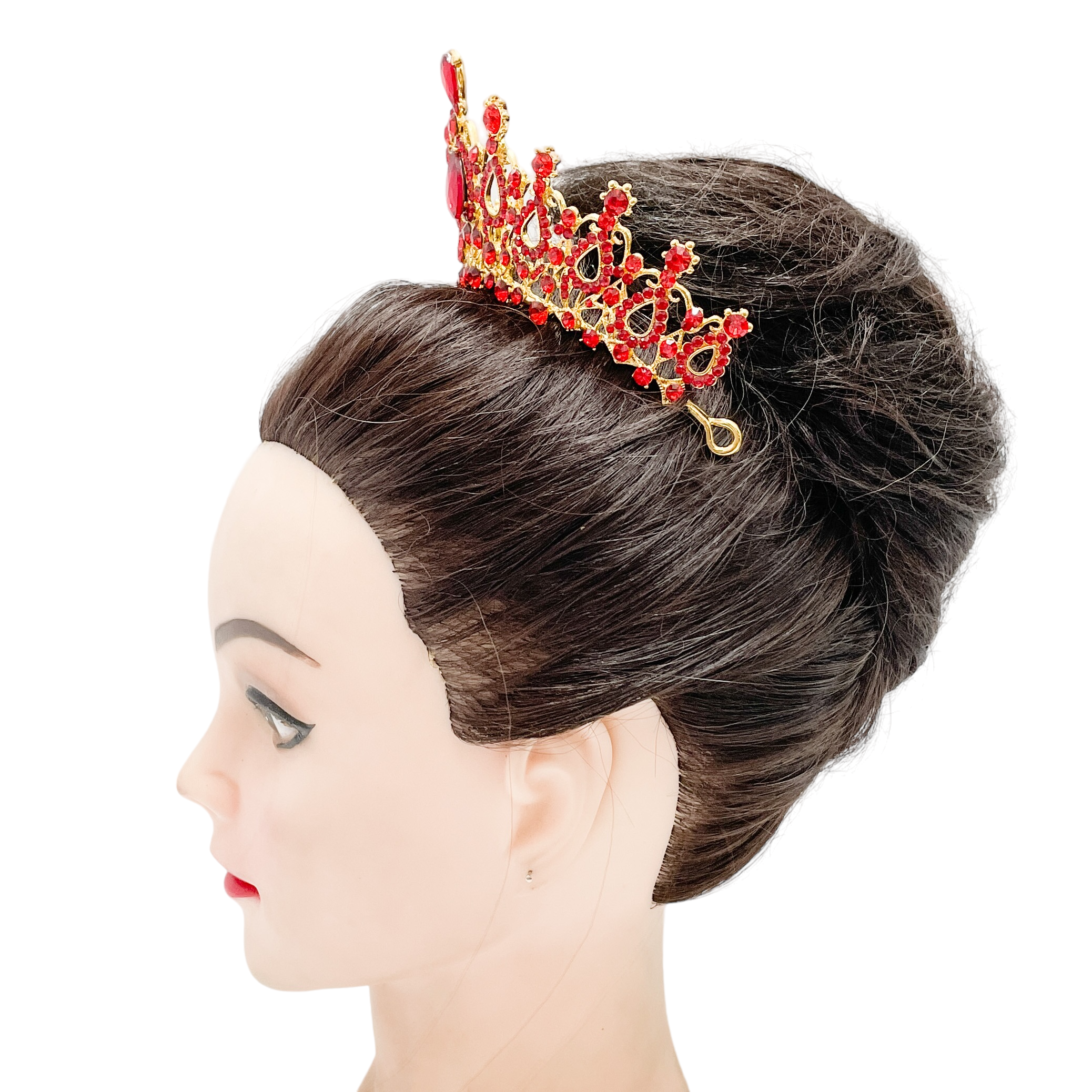 (พร้อมส่ง) เทียร่า 004 สีแดง มงกุฎนางงาม มงกุฎเจ้าหญิง งานสวย ปราณีต QCเพชรทุกเม็ด สินค้าพร้อมส่งจากไทย